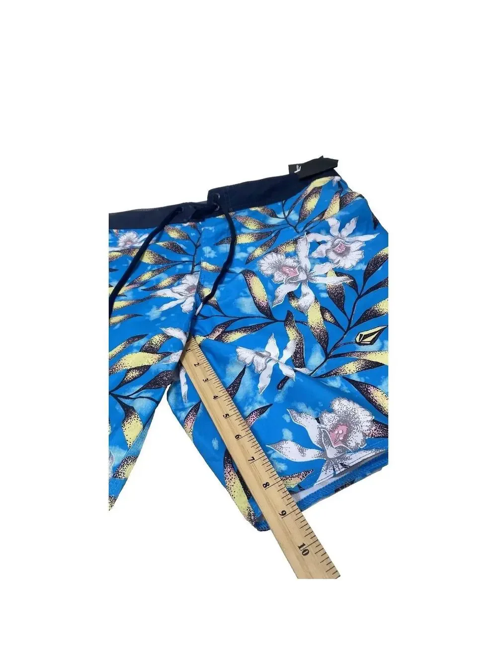 Mens Blue Swim Trunks Bathing Suit Bottoms Swimsuit Floral Brand New